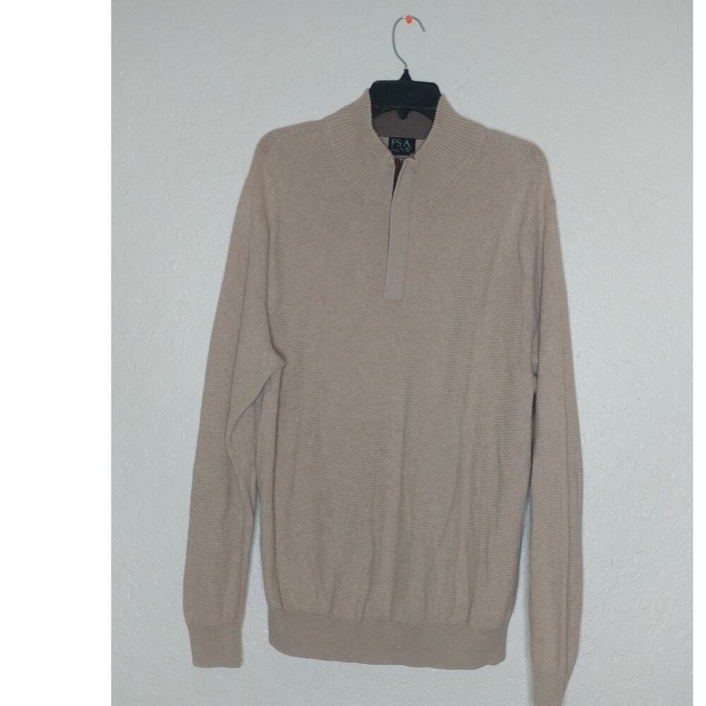 Jos A. Bank Executive Collection 1/4 Zip Sweater Tan Size L (CL)